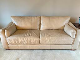 Very Nice Leather Sofa by Sofa Express. This is 35" T x 92" W x 39" D