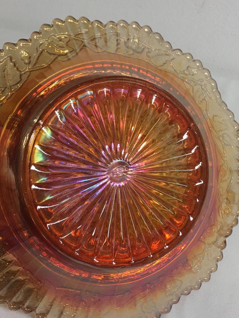 Carnival Glass Covered Candy Dish