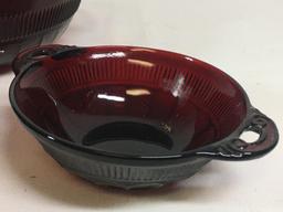 Group of Red Glass Bowls