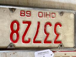 Pair of '68 Vintage Ohio Matching License Plates