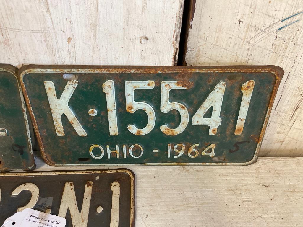 Group of 3 Vintage Ohio License Plates