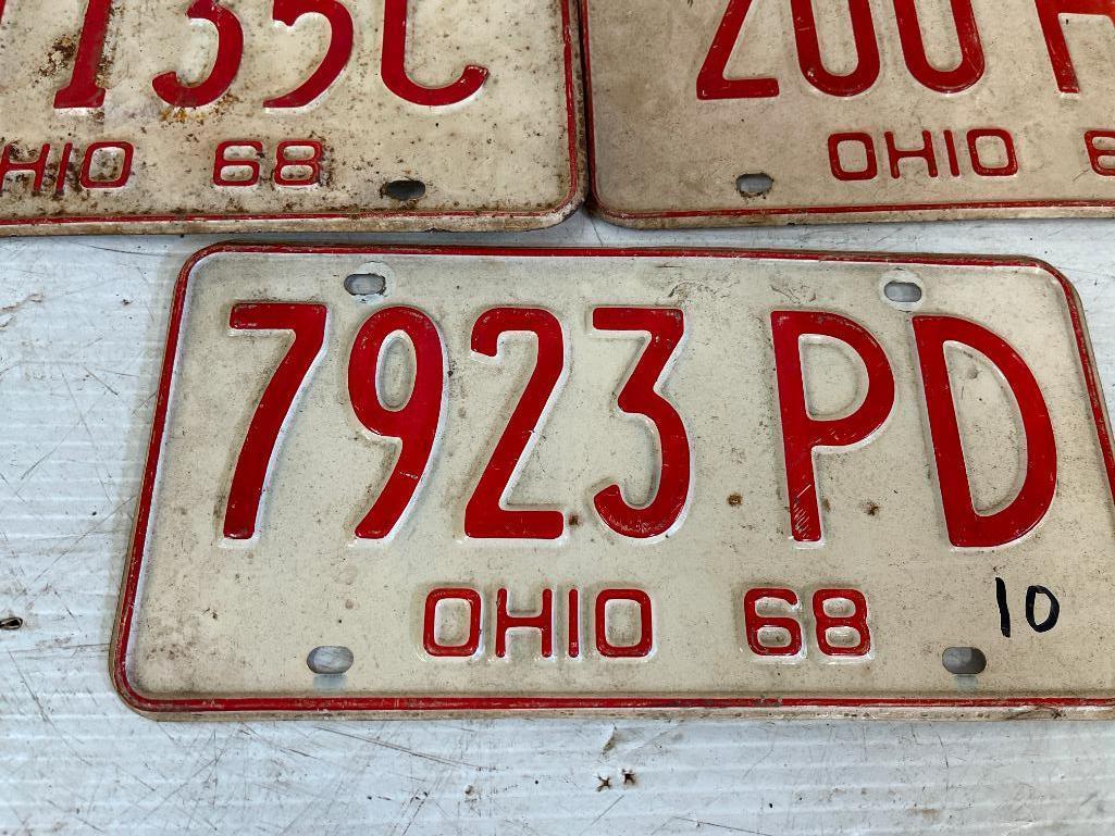 Group of 8- ?68 Vintage Ohio License Plates