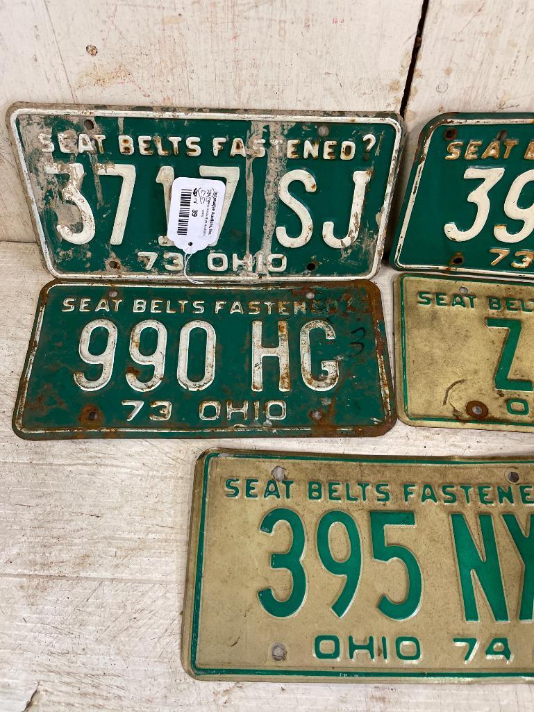 Group of 8- '73 & '74 Vintage Ohio License Plates