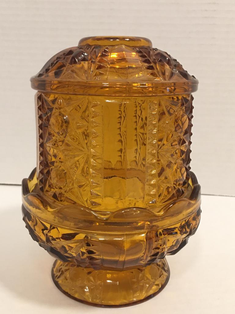 Indiana Glass Amber Fairy Lamp