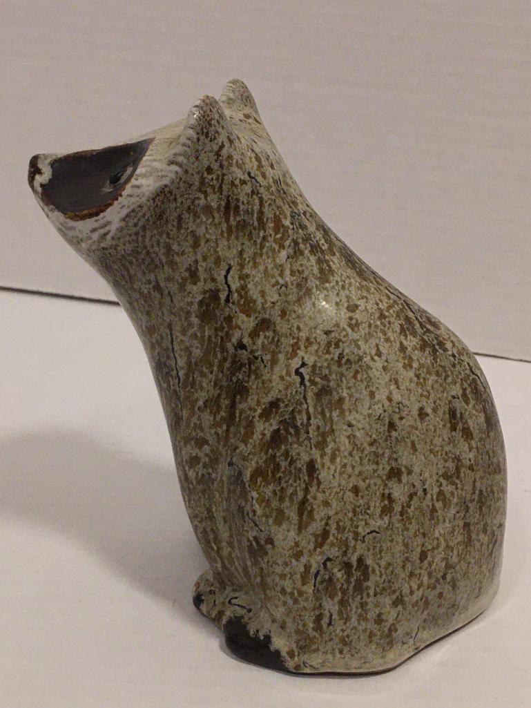 Pigeon Forge Pottery Raccoon, Signed D Ferguson