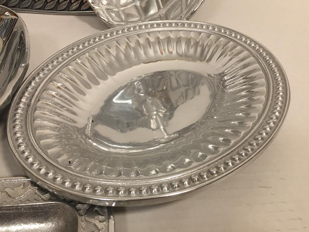 Group of Wilton Pewter Serving Trays & Dishes