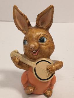 Pair of Pottery Musical Rabbits