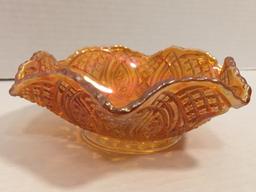 Ruffled Top Carnival Glass Bowl