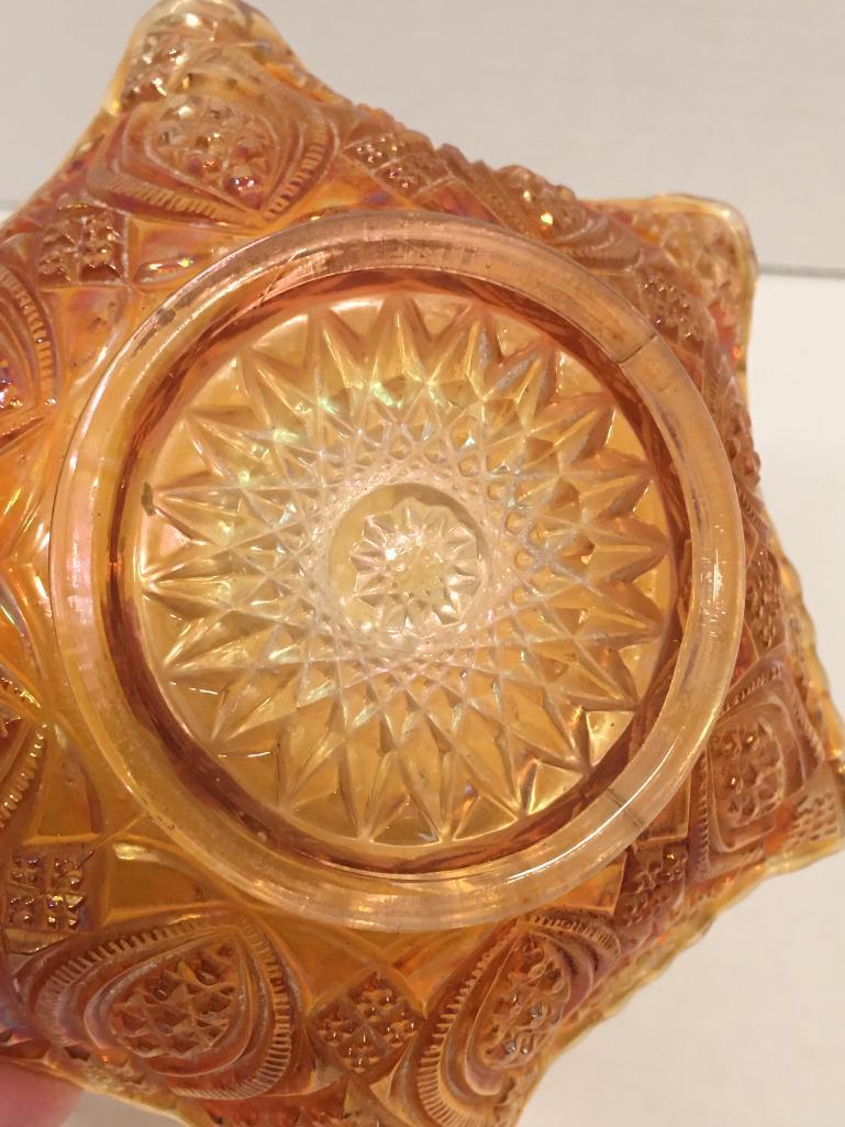 Ruffled Top Carnival Glass Bowl