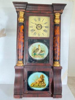 Antique Clock w/Wild Life Detail