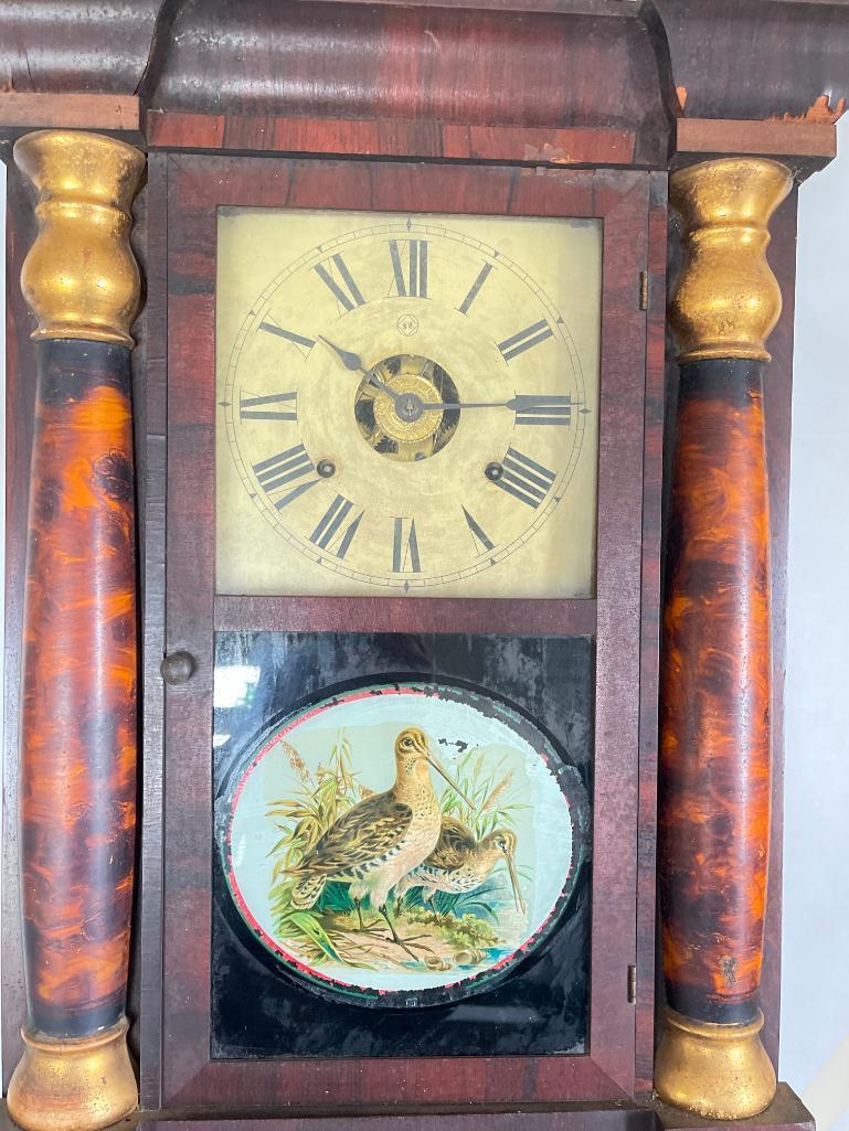 Antique Clock w/Wild Life Detail