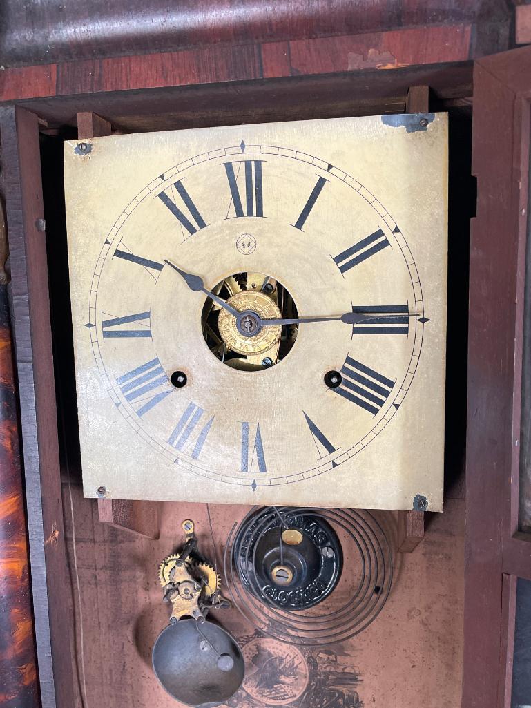 Antique Clock w/Wild Life Detail