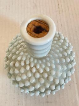 Hobnail Glass Perfume Jar w/Glass Stopper