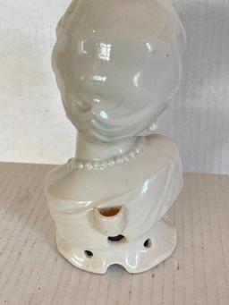 Vintage Porcelain Lady Perfume Lamp Head Figure