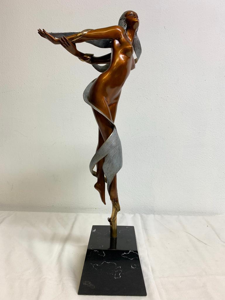 Vintage Angelo Basso "Ombretta" Limited Edition Bronze Sculpture 98/175