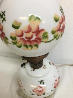 Vintage Hand Painted Gone with The Wind Electric Lamp w/Marble Base