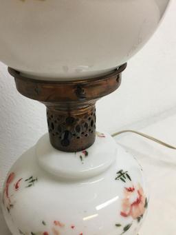 Vintage Hand Painted Gone with The Wind Electric Lamp w/Marble Base