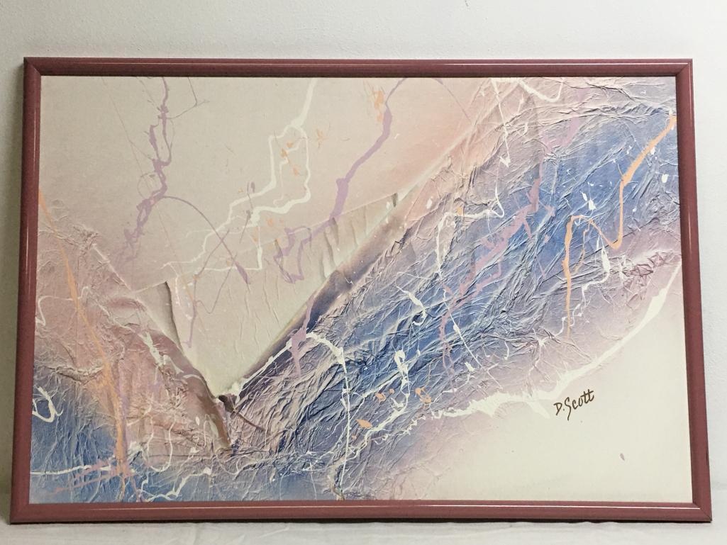 Framed Original Mixed Media Art Signed by D. Scott