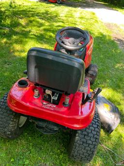 2014 Troy Bilt TB46 Riding Lawn Mower with 46" Deck. It will need a belt for the blades. It came off