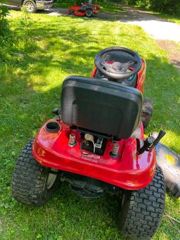 2014 Troy Bilt TB46 Riding Lawn Mower with 46" Deck. It will need a belt for the blades. It came off