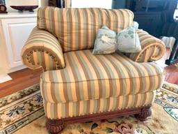 Bernhardt New Vintages Overstuffed Chair and Matching Ottoman