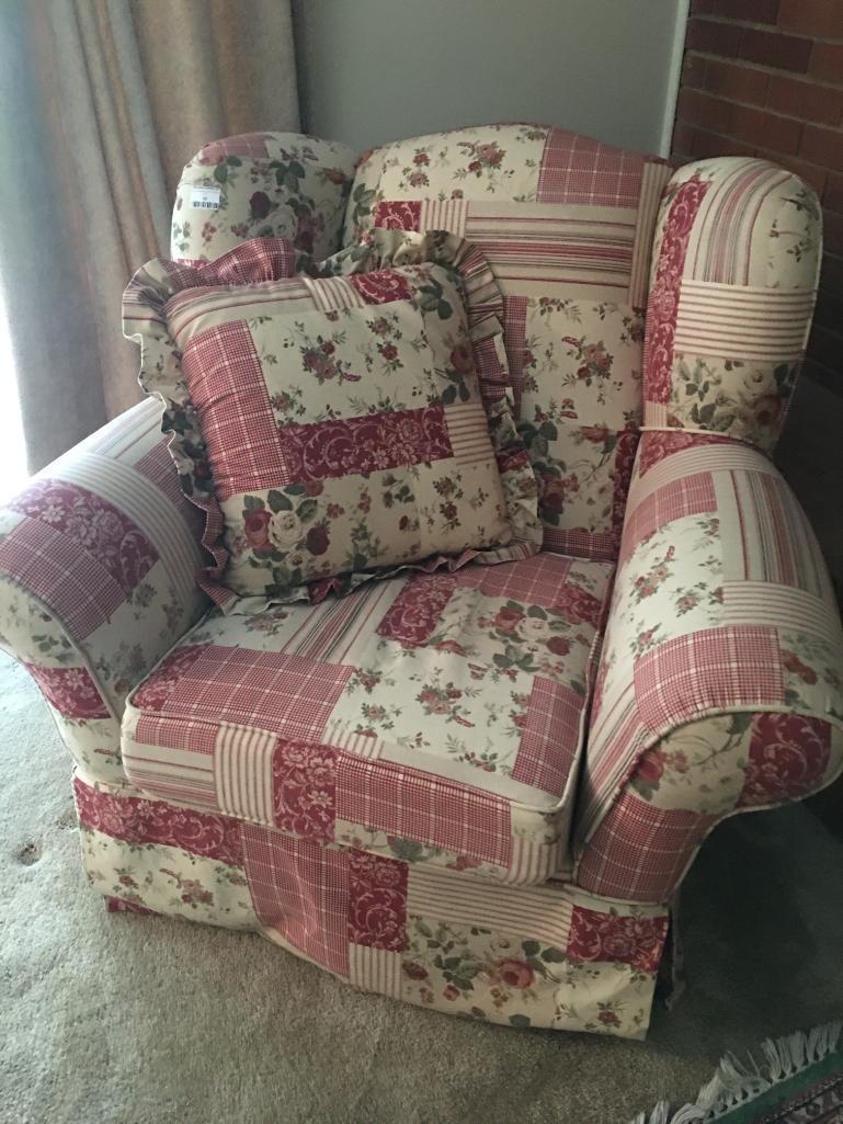 Floral Patchwork Accent Swivel Rocker by Guild Craft