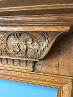 Ornate Antique Wood Fireplace Mantle