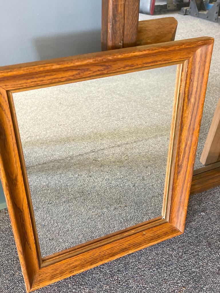 Group of 3 Wood Framed Mirrors