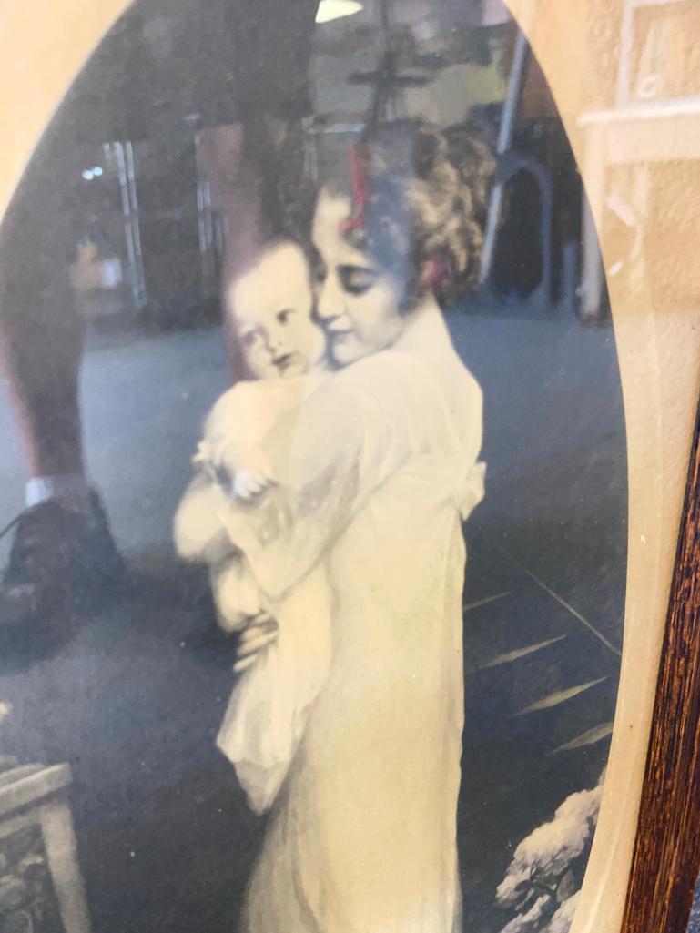 Framed Antique Print of Mother & Child