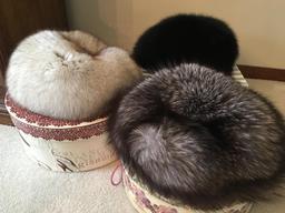 Group of Three Ladies Winter Hats Incl. Two Fur by Irene of New York