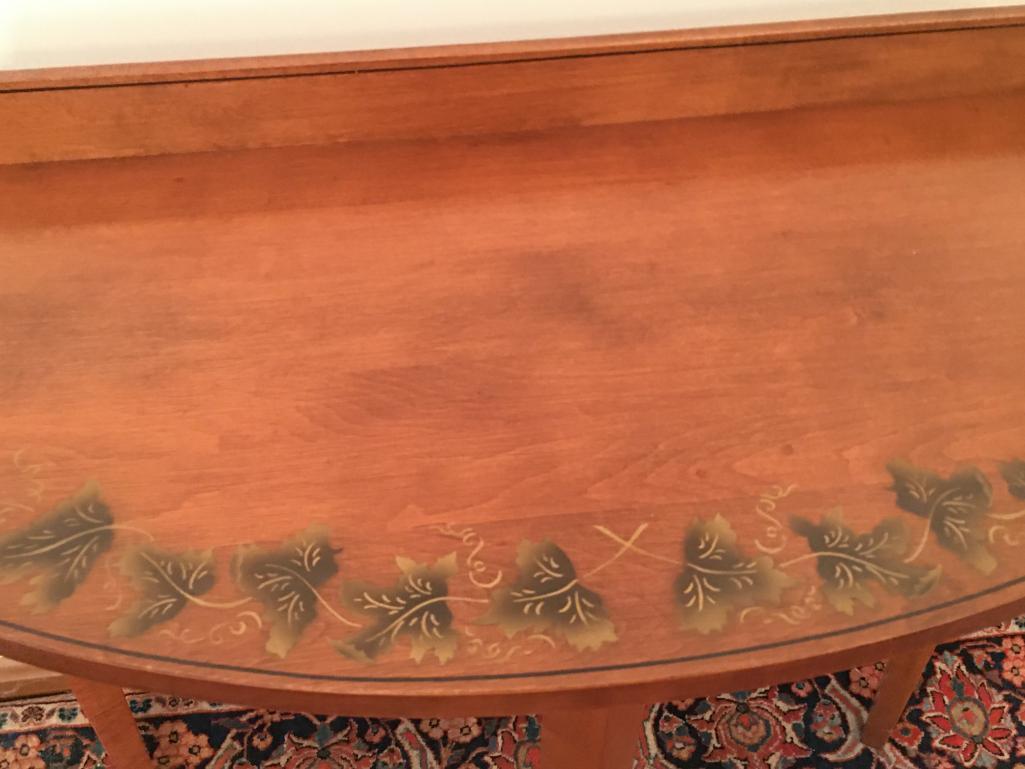 Signed Hitchcock Half Moon Table