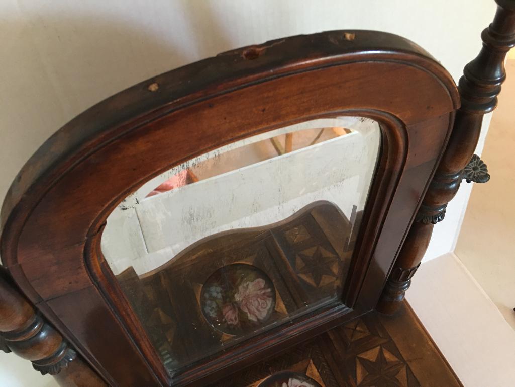 Antique Dresser Top Mirror with Drawer
