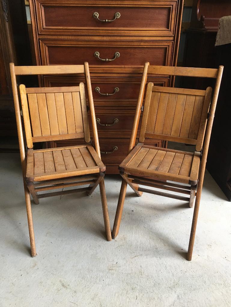 Vintage Wood Folding Chairs