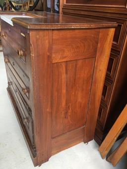 Antique Small Chest of Drawers with Marble Insert