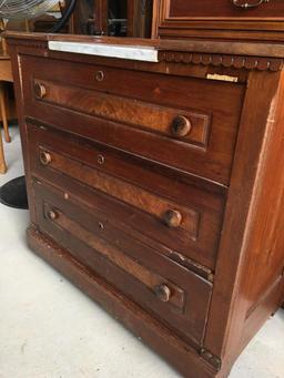 Antique Small Chest of Drawers with Marble Insert