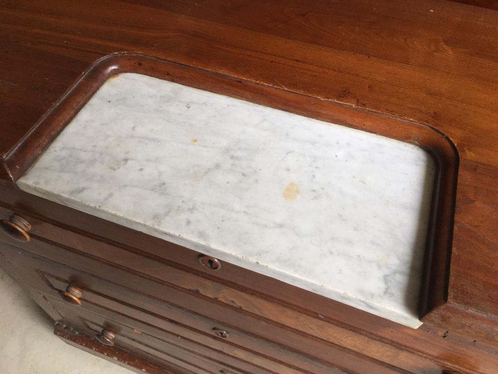 Antique Small Chest of Drawers with Marble Insert