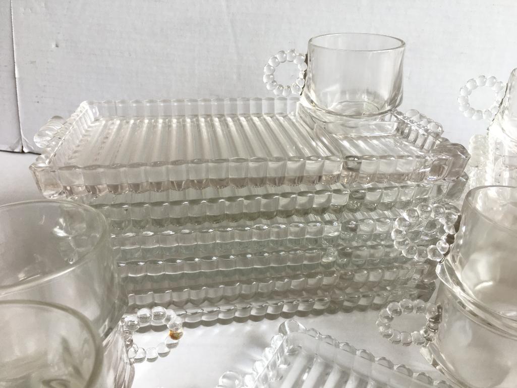 Set of 12 Vintage Luncheon Snack Plates and Cups