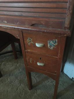 Childs Roll Top Desk w/ Swivel Chair