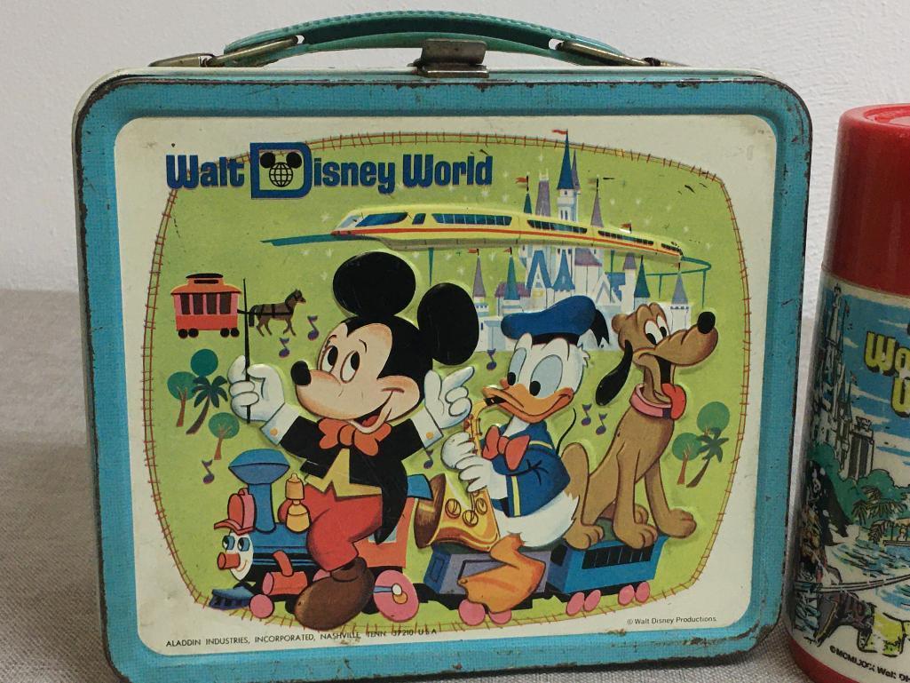 Vintage Walt Disney World Metal Lunchbox and Thermos