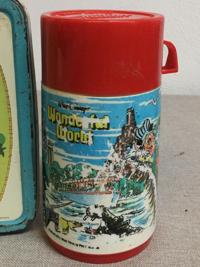 Vintage Walt Disney World Metal Lunchbox and Thermos