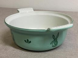 Vintage DRU Holland #20 Aqua Blue/Green Enamel Cast Iron Pot w/ NO Lid