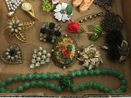 Group of Misc Costume Jewelry Incl Brooches, Bracelets, Necklaces and More