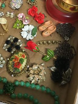 Group of Misc Costume Jewelry Incl Brooches, Bracelets, Necklaces and More