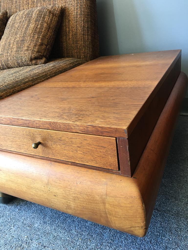 Mid Century Modern Adrian Pearsall Wood Platform Sofa w/Two Drawers