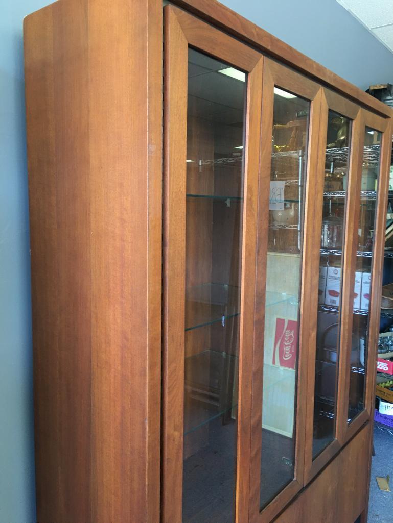 Mid Century Modern Merton Gershun Walnut China Hutch by Dillingham