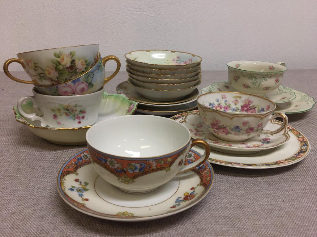 Group of Misc Porcelain Dishes, Tea Cups and More