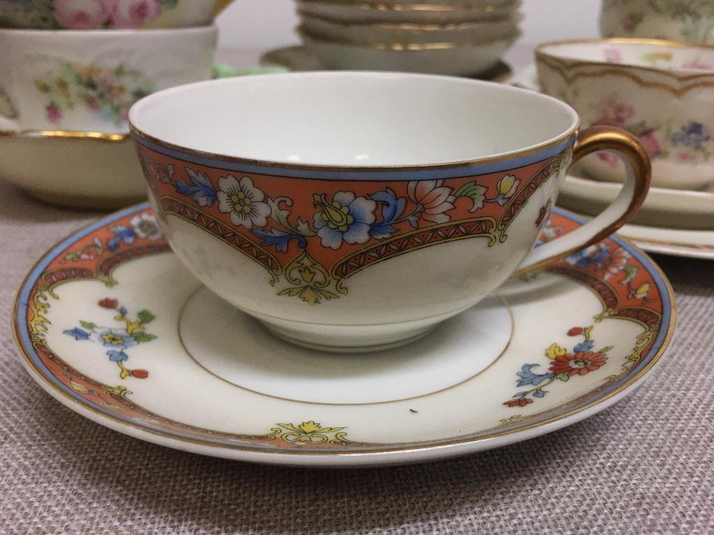 Group of Misc Porcelain Dishes, Tea Cups and More