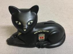 Vintage Plastic Eveready Black Cat Bank 1981