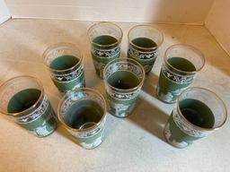 Set of Wedgewood Style, Vintage Drink Glasses as Pictured