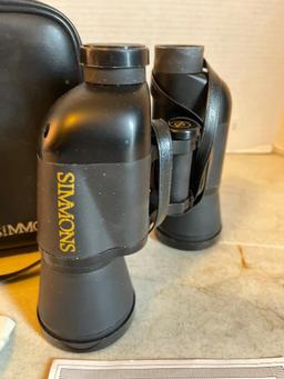 Pair of Simmons Binoculars with Case and Missing one of the Lense Covers